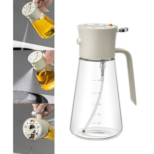 Olijfolie Sprayer - glazen oliefles - Olijfolie Fles Verstuiver voor Keuken - Oliespray - Oliefles - BBQ Accesoires - Airfryer-accessoires - Olie Pomp - 700 ml Bakspray - Cooking Spray