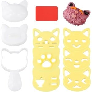 Onigiri Sushivormset - katten-onigiri-maker - doe-het-zelfgereedschap - rijstbolvorm met Nori-reliëfbord - rijstvormer - onigiri-vorm - accessoires voor restaurants - keuken - thuis - picknick - sushi maken - Japanse keuken