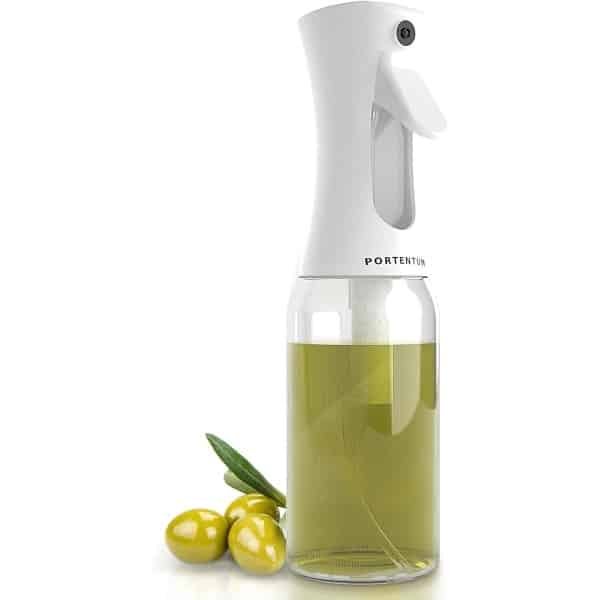 PORTENTUM Olieverstuiver voor Airfryer 300 ml Spray Olie Keuken Anti-Drip, Glasolie met Dispenser Accessoires Friteuse zonder Olie