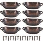 Pack of 8 Vintage Shell Handles - Retro Semicircle Furniture Drawer Handle met Screws - voor Keuken Cabinet, Kast, Woonkamer, Accessoires