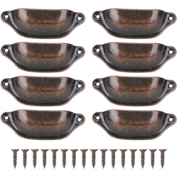 Pack of 8 Vintage Shell Handles - Retro Semicircle Furniture Drawer Handle met Screws - voor Keuken Cabinet, Kast, Woonkamer, Accessoires