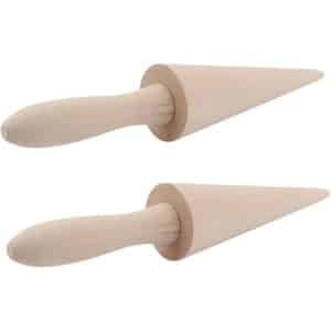 Pizzelle Roller - 2PCS - Ice Cream Mold Cone Roller voor DIY Pastry Dessert Koken Keuken Tool Decoreren Bak Accessoire Houten