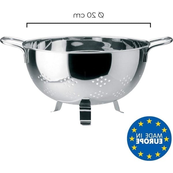 Ronde zeef op poten met 2 handgrepen - D.20 cm - roestvrij staal - keuken accessoire