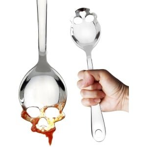 Schedel Servelepel - Gotisch Keuken Accessoire - 1 stuk - Roestvrijstaal