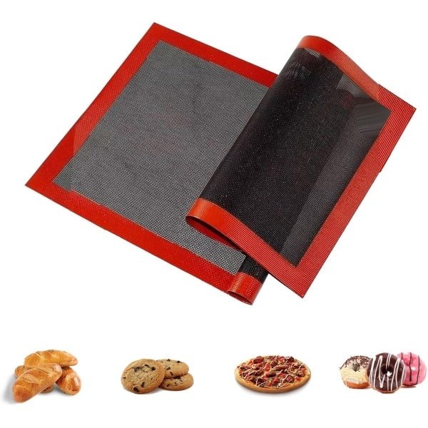 Silicone Pizza Mat - 2 Pieces Perforated Baking Mats - Perforated Silicone Baking Mat - 30x40cm Biscuit Baking Pastry Baking Pan Mat - Oven Liner Pad - Keuken Accessoires