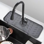 Siliconen kraangreep lekbak- geschikt voor kraandiameter van 3-2 inch- gootsteenbeschermer sponshouder voor keuken wastafel accessoires