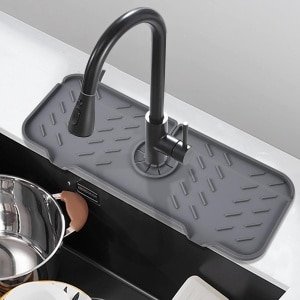 Siliconen kraangreep lekbak- geschikt voor kraandiameter van 3-2 inch- gootsteenbeschermer sponshouder voor keuken wastafel accessoires