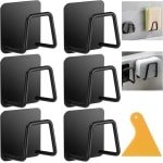 Sponge Holder - 6 Pcs Sponge Holders voor Keuken - Zelfklevende Universele Haak - Keukenaccessoires voor Gootsteen Accessoires (Zwart)