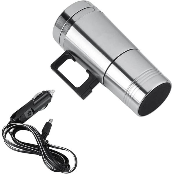 Stainless Steel Elektrische Kookbeker voor Autoverwarming - Isolerende Waterfles voor Thuis, Keuken en Onderweg (24V)