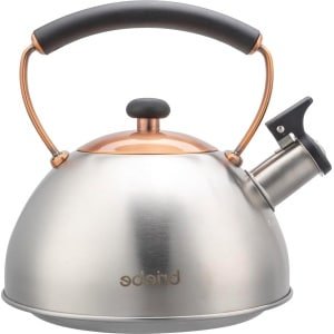 Theepot 23 L Roestvrijstalen Inductie-Fluitketel Retro-Houten Handvat Cool-Touch Keuken Glaskeramische Gas Elektrische Vintage Design Teapot Roestvrij staal/Brons in Waterketel Stijl