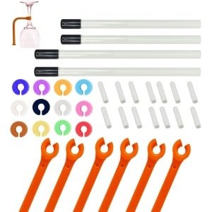 Trankielo - Wijn Glas Markers - Vaatwasser Rack Accessoires - Siliconen - Keuken Gadget - 42 stuks