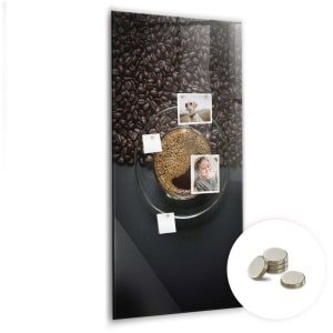 Tulup Glassboards - Koffie Magneetbord - 60 cm x 120 cm - Zwart Magnetisch Memobord - Gratis 5 Sterke Magneten - Interieur Accessoires Kantoor - Magneetbord Rechthoekig - Magneetbord Keuken - Inspiratiebord Kantoor - Magneetbord Muur