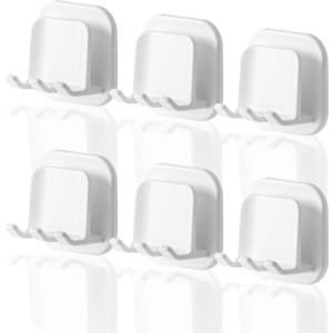ZDZBLX 6-pack tandenborstelhouder, wandgemonteerde tandenborstelbekerhouder zonder boren, waterdichte tandenborstelhouder, zelfklevende elektrische tandenborstelhouder, voor wandmontage, badkamer, keuken, woonkamer