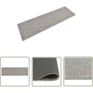 vidaXL Vloerkleden - Keukenmat - Keukenmat wasbaar geruit 60x180 cm fluweel - Antislip Mat - Keukentrends - Luxe Keuken Accessoires
