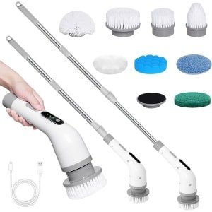Allecto Plus - Elektrische Schoonmaakborstel 9-in-1 - Draadloze Scrubber voor Badkamer en Keuken Verbeterde producttitel met relevante zoekwoorden en meer dan 75 tekens.
