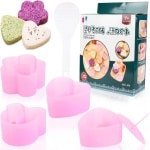 Allecto Plus - Onigiri vorm sushi-maker - 4 stuks - driehoekige rijstballenvorm - met spatel - sushi-accessoires - doe-het-zelf - Onigiri maken - Keuken gadgets