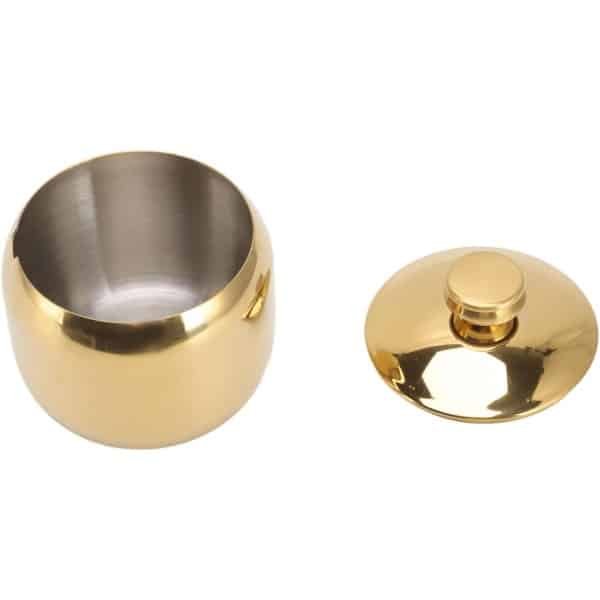 Allecto Plus - Specerij Pot RVS - Kruiden Kommen - Gouden Suikerpot - Kruid Zout Suiker Peper Container - Met Deksel - Goud - Keuken Accessoires