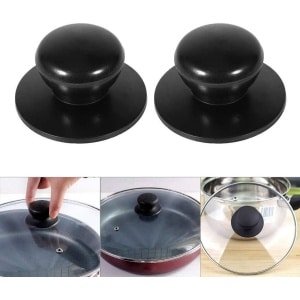 Allecto Plus - Universele dekselknoppen steelpan - Zwart - Vervanging kookgerei - Keuken accessoire