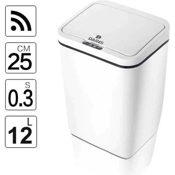 Automatische Prullenbak met Sensor - Touchless Inductie Motion Sensor Keuken Prullenbak, Elektrische Vuilnisbak met Brede Opening en Milieuvriendelijke Afvaloplossing