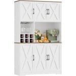Buffetkast met 6 Deuren en Afneembare Accessoires - Keukenkast voor Woonkamer, Eetkamer en Keuken 106 x 180 cm