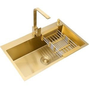 CKWS - Wasbak - Spoelbak - Keukenspoelbak - Wastafel - Gootsteen - Spoelbak Keuken - Spoelbakken - Goude Wasbak - RVS - Met Accessoires -