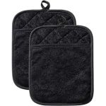 Daity Twee sets ovenwanten, zwarte ovenwanten, accessoires voor ovenwanten in de keuken, kookhandschoenen van katoen, hittebestendig, huishoudelijke artikelen, set ovenwanten, keukenbenodigdheden, ovenwanten en ovenwanten