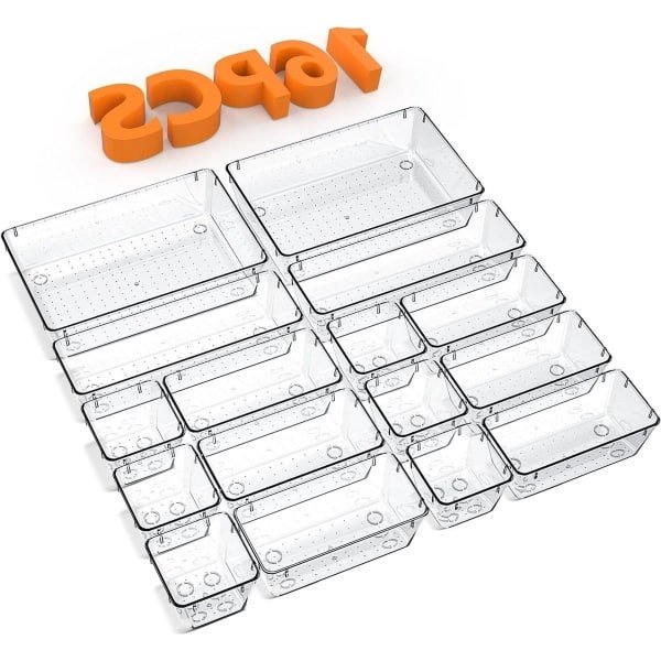 Doorzichtige Bureauladeorganizers - 16 stuks - Formaat 4 - Silicone pads - Make-up sieraden keukengerei gadgets - Kantooraccessoires