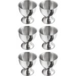 Eierdopjes - 6 Stuks - Eierdoppen - RVS - Tafel/keuken artikelen - Keukenaccessoires - Eettafel accessoires - Geschikt voor keuken, restaurant, feest - 4.7*4.8cm - Zilver