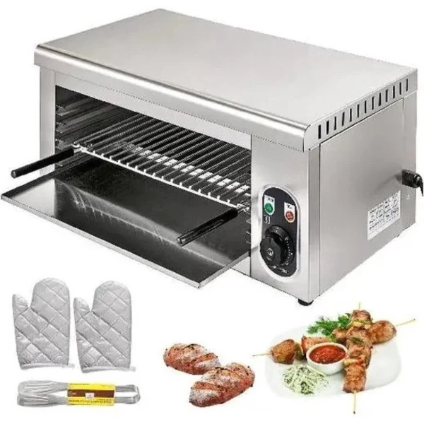 Elektrische Oven - Roestvrij Staal - Grill - Pizza Oven - Kip - Keuken - 2kw - Afmetingen 60.9 x 30.4 x 26.6 cm