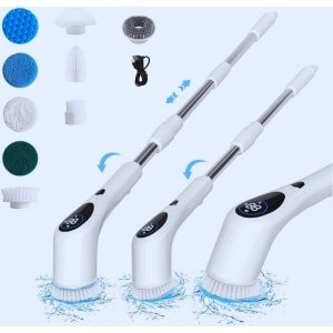 Elektrische Schoonmaakborstel - Krachtige 9-In-1 Reiniging Met Verstelbare Steel | Voor Keuken & Badkamer