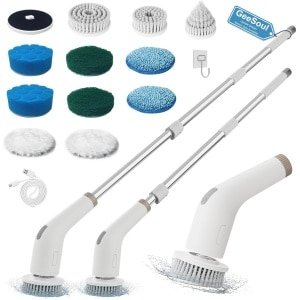Elektrische Spinschrobber 13-in-1 - Verstelbare Reinigingsborstel met 2 Snelheden voor Badkamer, Keuken en Vloeren