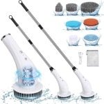 Elektrische spinschrobber - draadloze reinigingsborstel - 54 inch - 7 vervangbare borstelkoppen - 90 minuten werktijd - badkamer - keuken