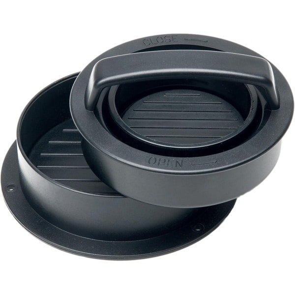 Hamburgerpers 3-in-1 - Hamburgermaker - Burger Press - Kunststof - Inclusief 100x Wax Papier - Keuken Accessoires - BBQ Gereedschap - Gemakkelijk te Demonteren en Schoon te Maken - 12.5*12.5*5.5cm - Zwart