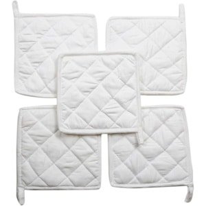 Hittebestendige Pannenlappen Set van 20 - 8" x 8" - 200% Katoen - Witte Keuken Accessoires