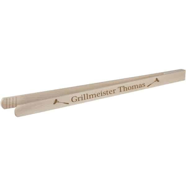 Houten Barbecuetang met Gepersonaliseerde Gravure - 40 cm - Perfect Keuken en BBQ Accessoire