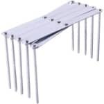 Inovra Plus - Multifunctionele ribbelhouder van roestvrij staal voor keuken en grill - Verstelbare spareribhouder met opbergrek - Accessoires voor houtskool- en gasgrill - Spareribs houder