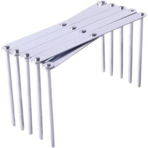 Inovra Plus - Multifunctionele ribbelhouder van roestvrij staal voor keuken en grill - Verstelbare spareribhouder met opbergrek - Accessoires voor houtskool- en gasgrill - Spareribs houder