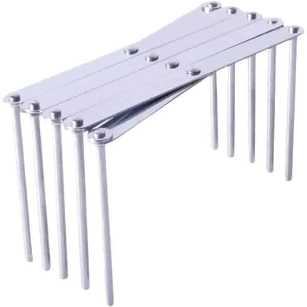 Inovra Plus - Multifunctionele ribbelhouder van roestvrij staal voor keuken en grill - Verstelbare spareribhouder met opbergrek - Accessoires voor houtskool- en gasgrill - Spareribs houder