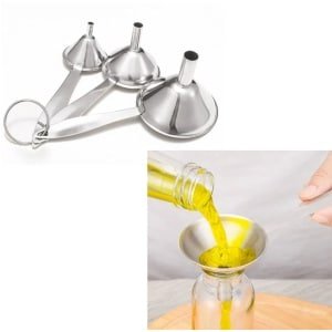 Keuken trechter - trechter keuken - trechters - jamtrechter - vultrechter - confituur trechter - inmaaktrechter - Keukengereedschap - Vloeistofoverdracht - met Filter Zeef - 3 in 1 Trechter set - keuken accessoires - trechter rvs - zilver