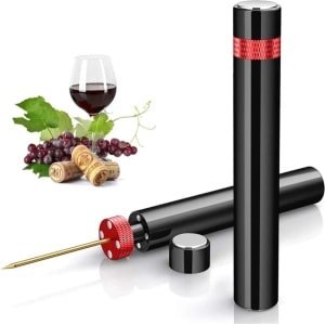 KimDo - Kurkentrekker zilver - wijnopener - luchtdruk kurkentrekker - air pump - flesopener - wijnpomp - kurkentrekker deluxe - wijn accessoires - keuken accessoires - gadgets cadeau