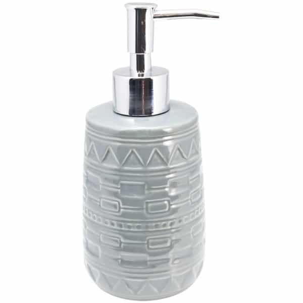 Luxury houseware Zeeppompje - dispenser - grijs - keramiek - 21 cm - toilet en keuken accessoires