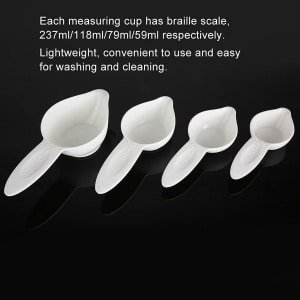 Maatlepel Braille Maatlepel Cup Set 4 Stuks - Draagbaar Keuken Bakken Koken Tool Accessoire