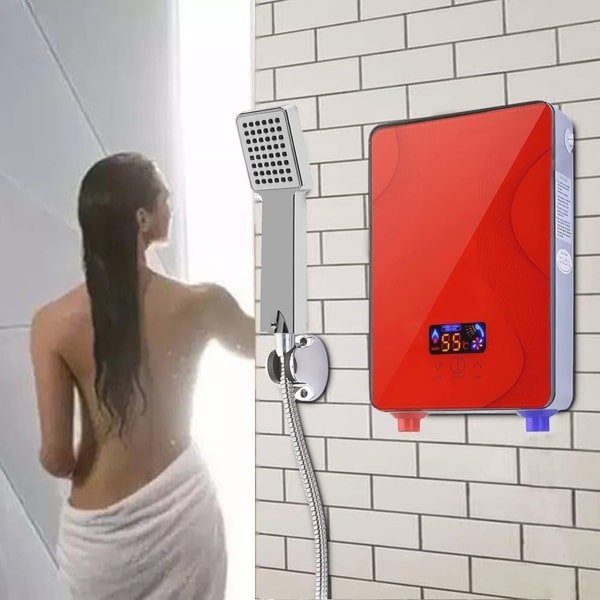 Mini-doorstroomboiler voor keuken en badkamer - Elektrische boiler met LED-display en handdouche