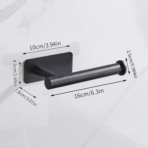 Mmgoqqt 1 stuk - Keukenrolhouder - Zwart - RVS - Zelfklevende Montage - Lange Design Keuken Accessoire