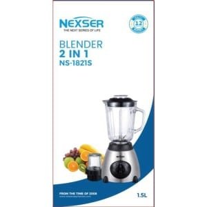 Nexser 1.5L Blender - 600W Smoothie Maker met 6 Blades - Elektrische Keuken Blender voor Sap, Milkshakes, Shakes en IJsklontjes - 5 Snelheden