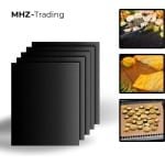 Ovenmat - Set van 5 - Non-stick bakmat - Zwart -Deeg mat - Keuken Accessoires - Bakmatten - Herbruikbaar - Oven Bakmat - Anti aanbak laag