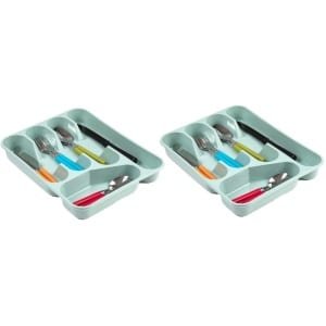 Plasticforte Bestekbak - bestekhouders - 5-vaks - mintgroen - 27 x 34 x 5 cm - Keuken opberg accessoires