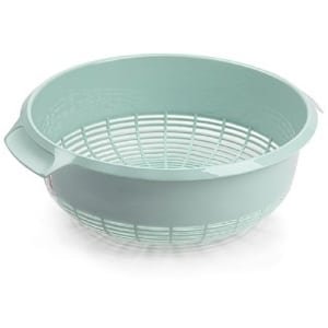 Plasticforte keuken vergiet - kunststof - 27 x 10 cm - mintgroen - Keuken accessoires - zeef