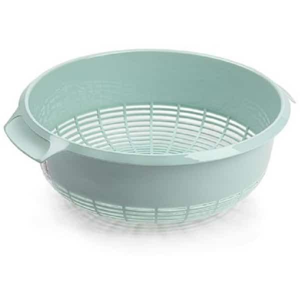 Plasticforte keuken vergiet - kunststof - 27 x 10 cm - mintgroen - Keuken accessoires - zeef