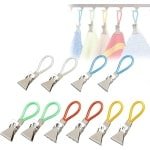 QTTVBTNA -10 stuks Handdoekclips met haak - Multicolor theedoek houders, ophanghaken voor handdoeken, vaatdoeken en textiel - Praktische keuken accessoires